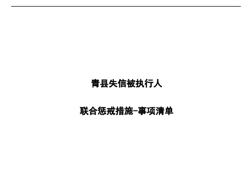 青县失信被执行人联合惩戒措施-事项清单【模板】