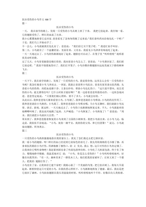 医治受伤的小鸟作文400字