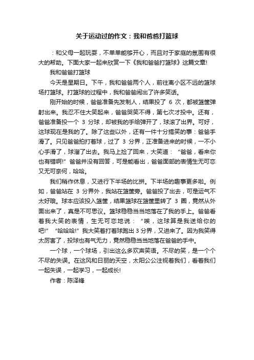 关于运动过的作文：我和爸爸打篮球