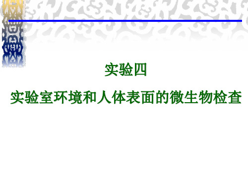 实验四 实验室环境和人体表面的微生物检查