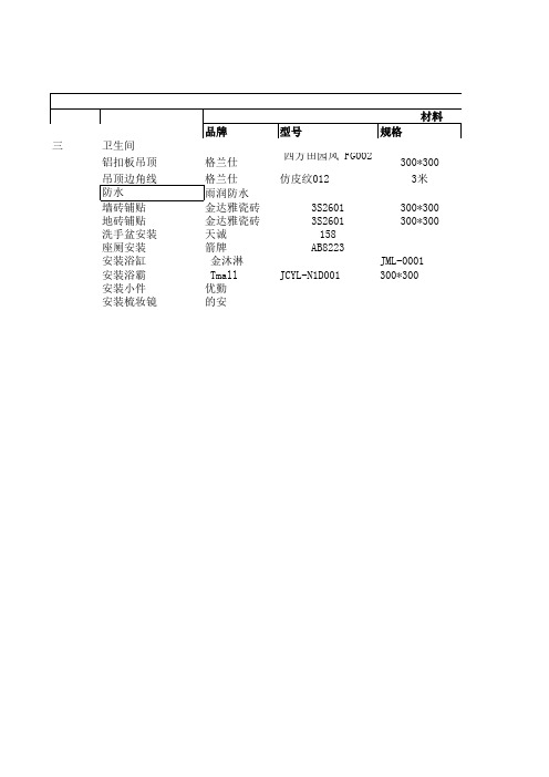 卫生间的报价单