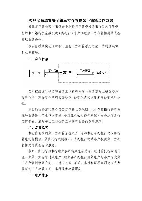 第三方存管框架下银银合作方案