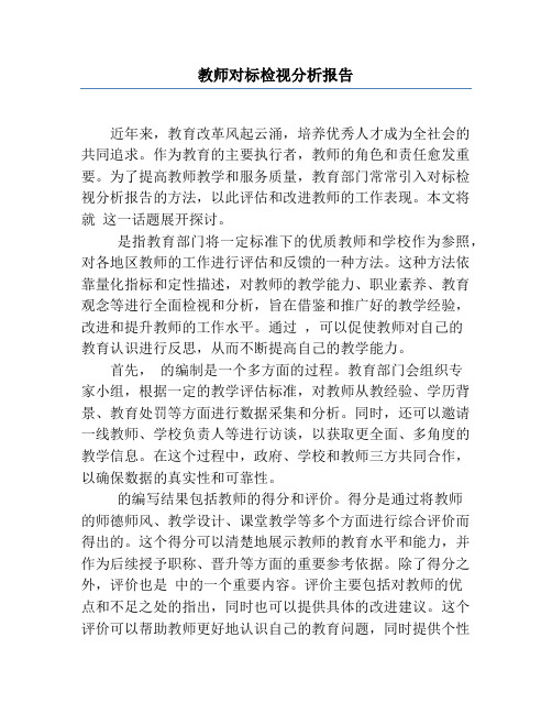 教师对标检视分析报告