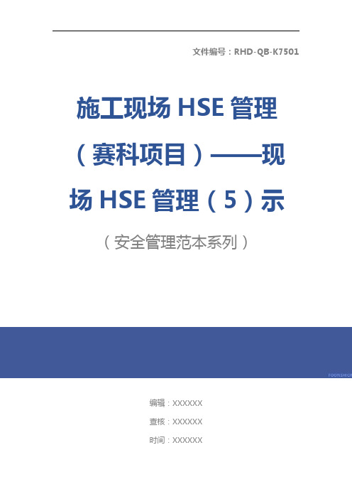 施工现场HSE管理(赛科项目)——现场HSE管理(5)示范文本