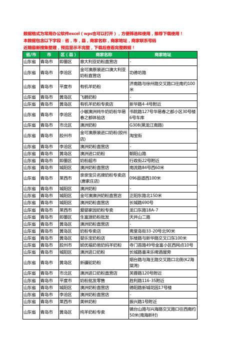 2020新版山东省青岛市奶粉工商企业公司商家名录名单黄页联系电话号码地址大全73家