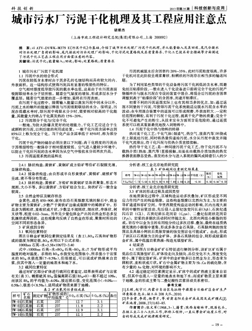 城市污水厂污泥干化机理及其工程应用注意点