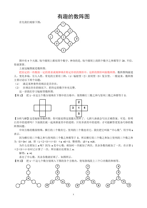 数阵图讲义