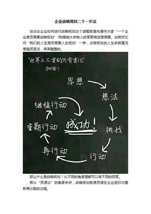 企业战略规划二十一步法