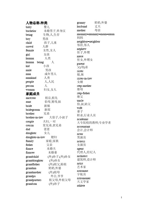 高考英语单词3500分类记忆