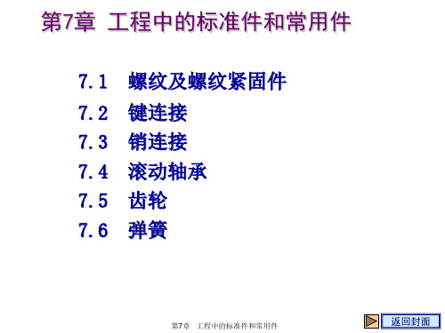 现代工程制图基础教学课件第7章  工程图中的标准件和常用件