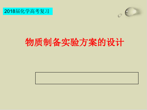 2018高考化学复习：物质制备实验方案的设计PPT下载