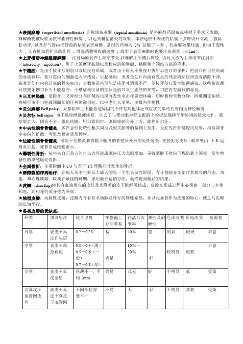 口腔颌面外科复习重点