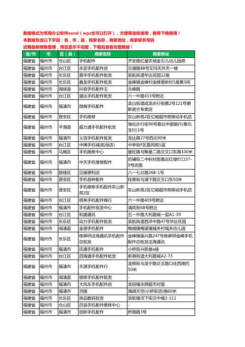 2020新版福建省福州市手机配件工商企业公司商家名录名单联系电话号码地址大全81家