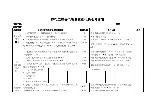 露天矿安全质量标准化考核标准