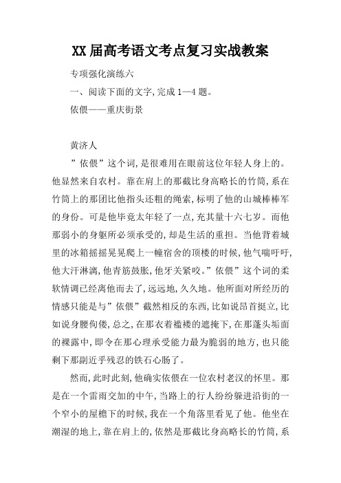 XX届高考语文考点复习实战教案