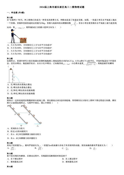 2024届上海市浦东新区高三二模物理试题