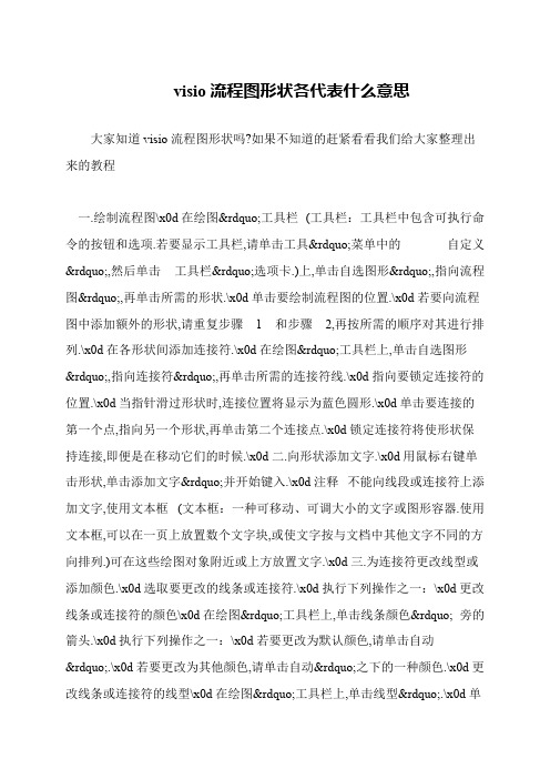 visio流程图形状各代表什么意思