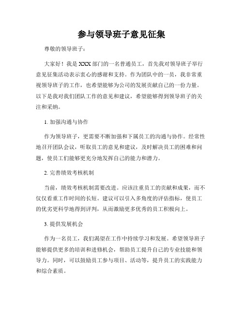 参与领导班子意见征集