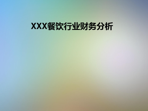 XXX餐饮行业财务分析