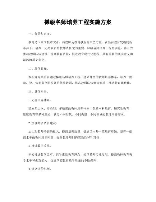 梯级名师培养工程实施方案