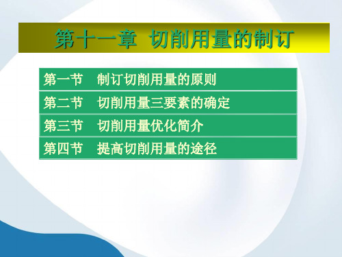 第十一章 切削用量的制订