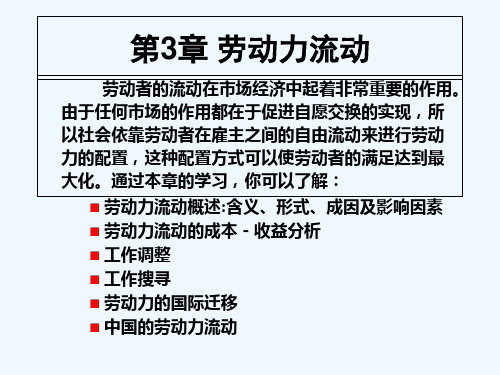 劳动力流动 PPT课件