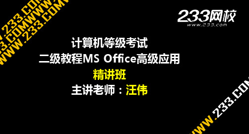 计算机等级-二级office2010高级应用-精-第三章