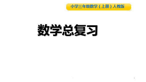 人教版小学数学三年级上册期末总复习PPT课件