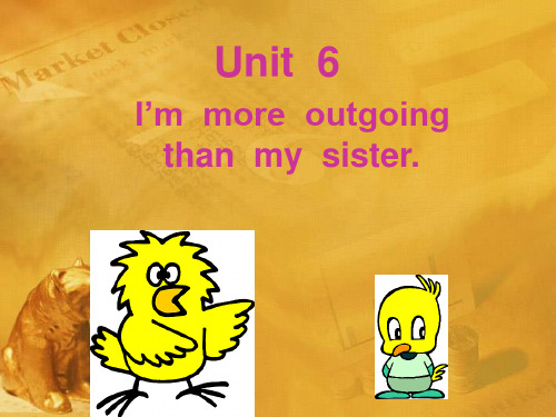 八年级英语上册 Unit 6 I’m more outgoing than my sister课件 人教新目标版