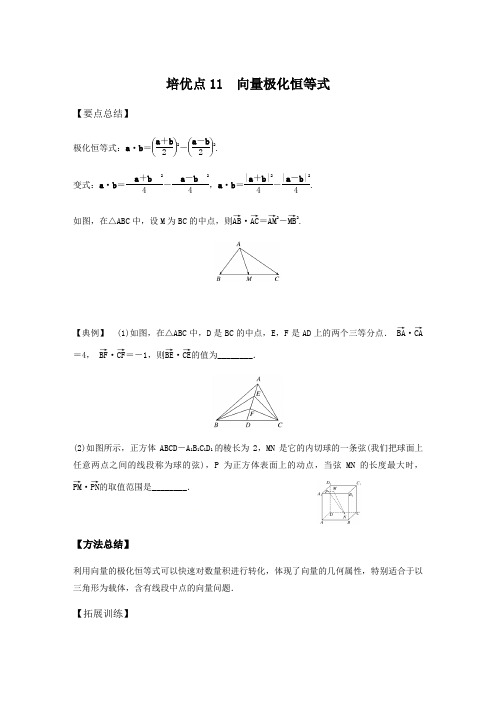 专题二   培优点11 向量极化恒等式(原卷版)