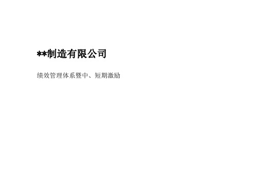 某公司绩效管理体系与中、短期激励(ppt 137页)