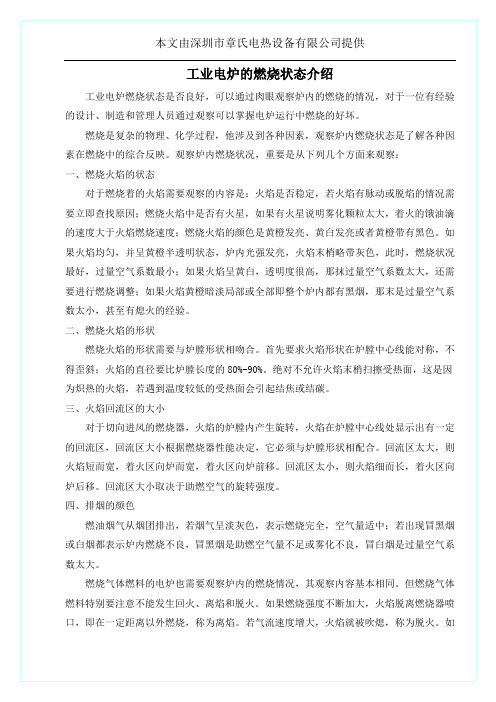 工业电炉的燃烧状态介绍