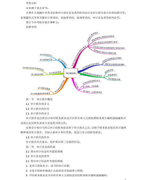 2020年注册会计师CPA 审计 第十九章 审计报告