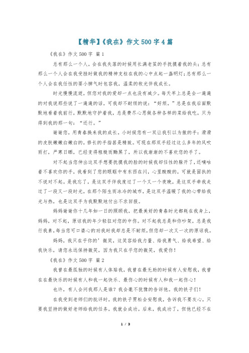 【精华】《我在》作文500字4篇