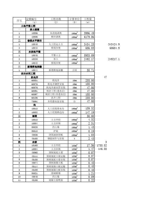 新土地整理预算定额2011做的预算模板