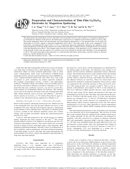 Journal of the Electrochemical Society 152(4) A653-A657 (200