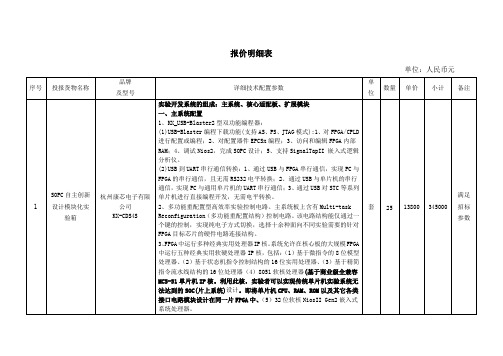 报价明细表