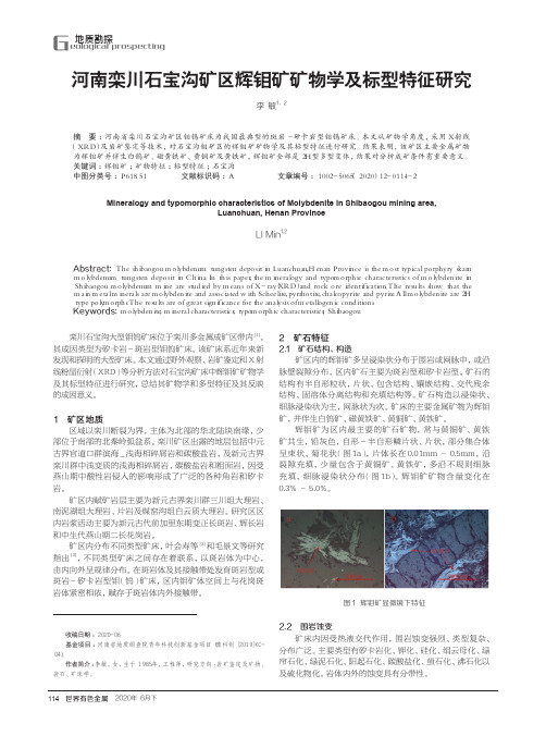 河南栾川石宝沟矿区辉钼矿矿物学及标型特征研究