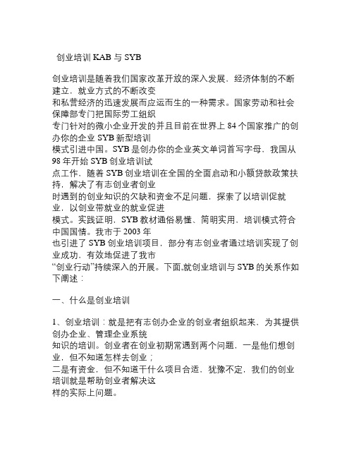 创业培训KAB-与SYB