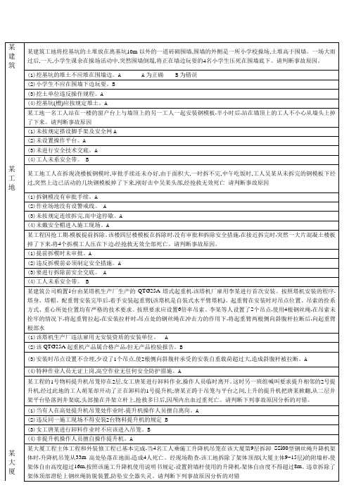 建筑安全员考试案例习题 (3)