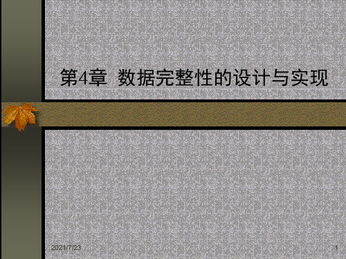 第4章--数据完整性的设计与实现PPT课件