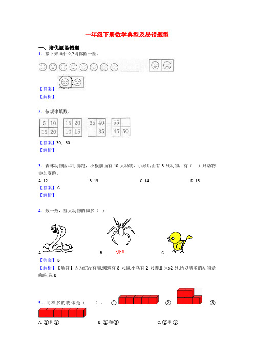 一年级下册数学典型及易错题型