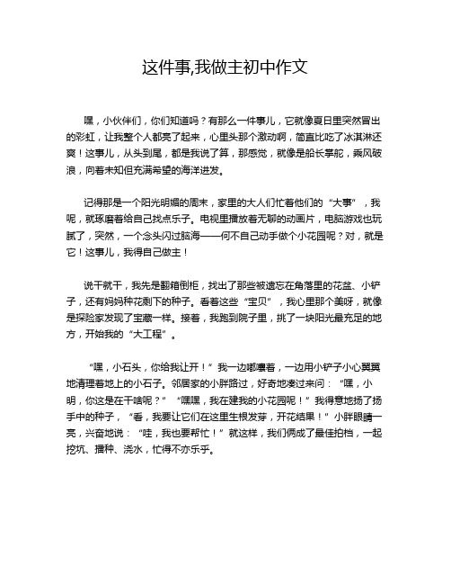 这件事,我做主初中作文