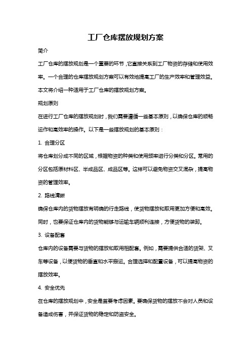 工厂仓库摆放规划方案