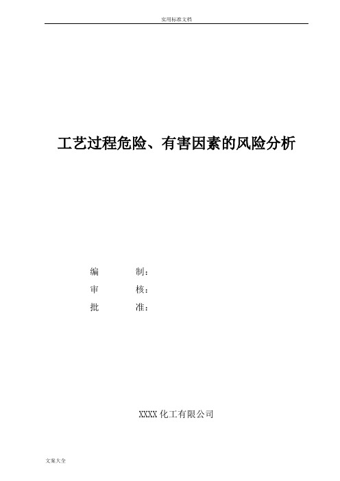 实用工艺过程危险、有害因素的分析报告