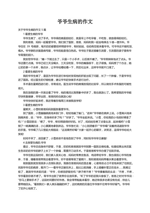 关于爷爷生病的作文5篇