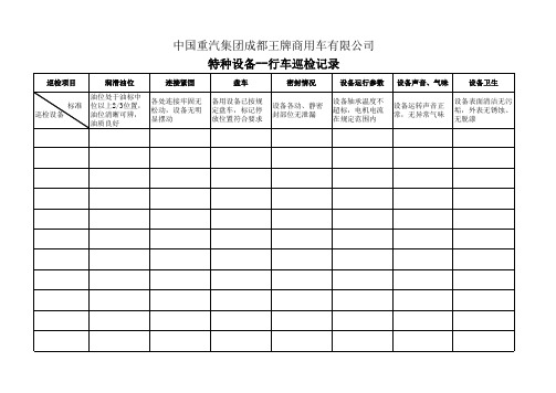 行车巡检记录表