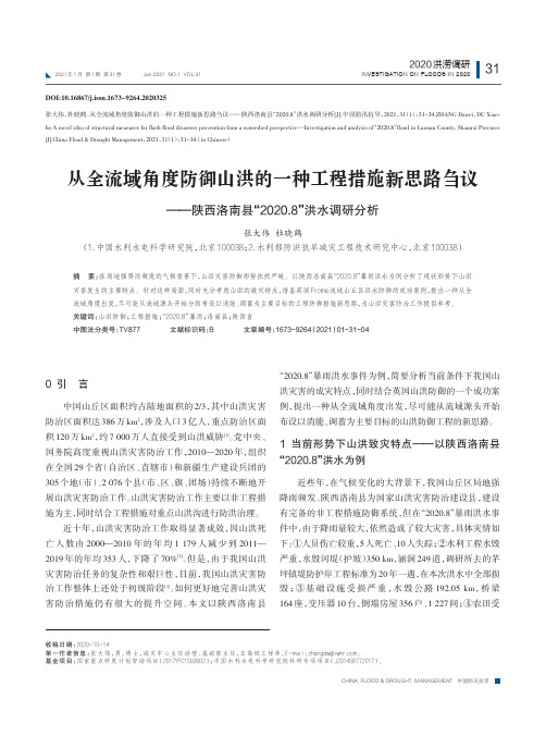 从全流域角度防御山洪的一种工程措施新思路刍议——陕西洛南县“2020.8”洪水调研分析