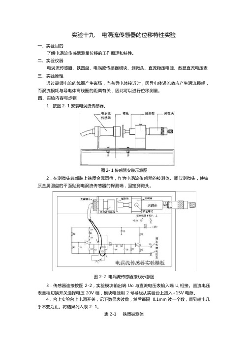 电涡流传感器的位移特性实验报告