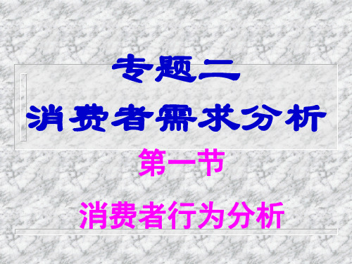 第二讲消费者需求分析(管理经济学,山东大学)